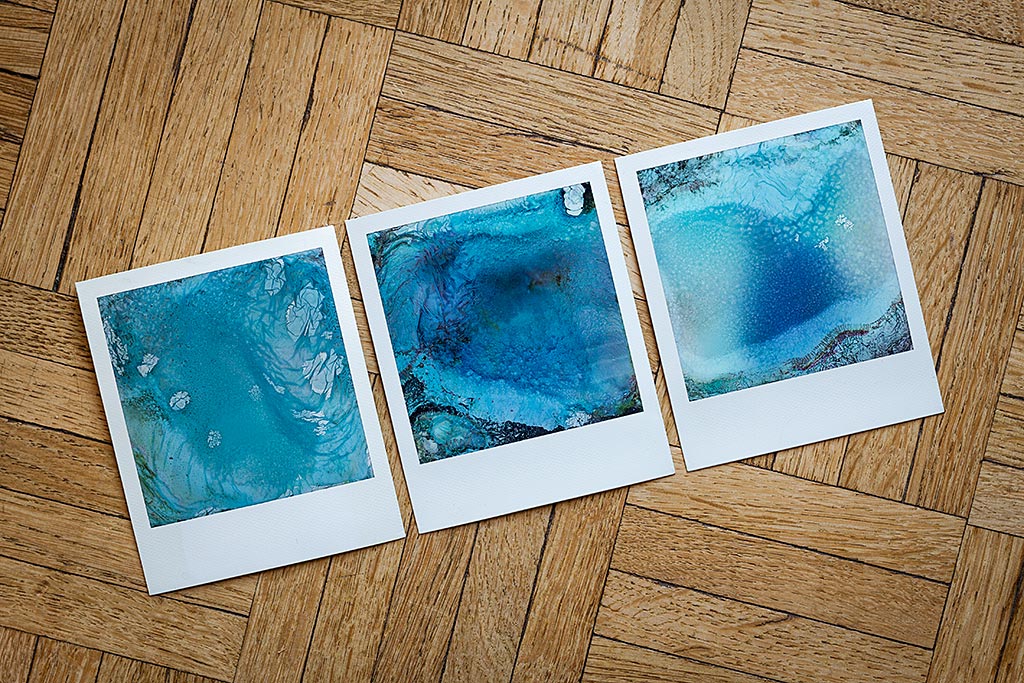 Idée créative : Décomposition d'un cliché Polaroid dans l'eau